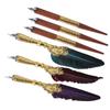  Pen Set Calligraphy Writing Drawing Quill Dip Kit Vintage Art Craft Collection