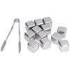 12 Stück Whiskey-Steine mit Zange Aufbewahrungsbox Wiederverwendbares Edelstahl Getränke Eiswürfel Set für Heimbar-Nutzung
