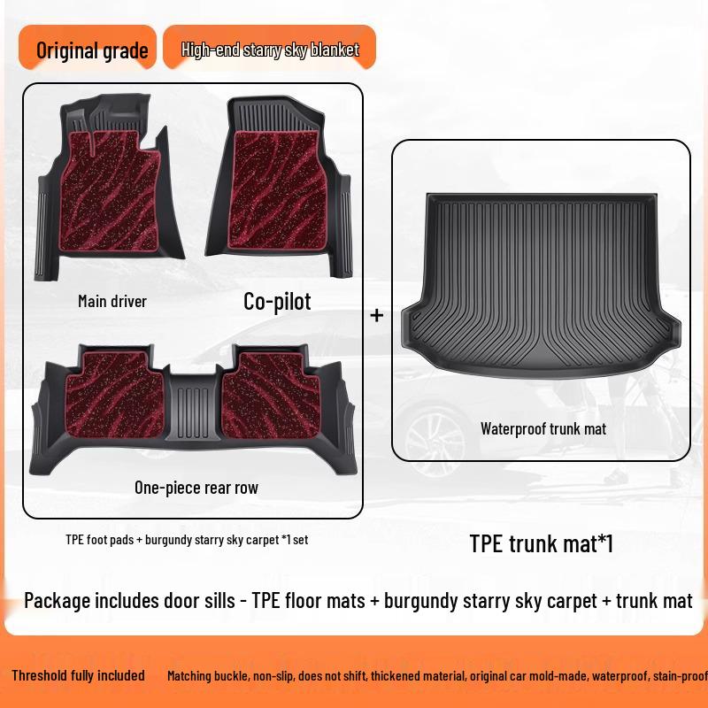 Waterproof TPE Car Floor Mats for Pentium B30 (2016-2018), One-Piece Molded with Door Sill Coverage