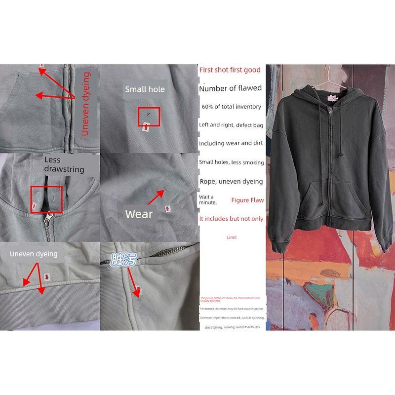 Foreign Trade Original Order Lim * E Women's Washed Old Sports Leisure Hoodie Hoodie Multi-Color 9083-401 1675
