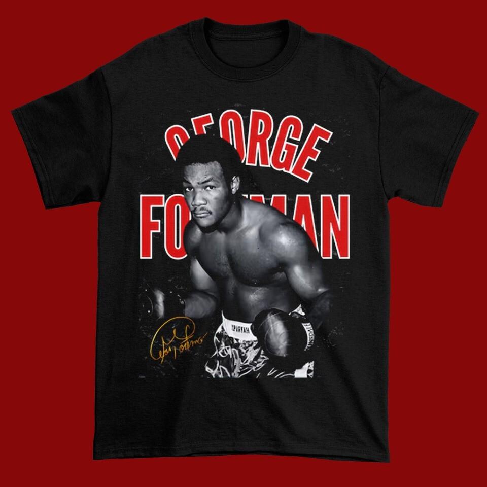 

Легенда Джордж Форман Боксерська футболка з коротким рукавом Чорна Унісекс Чорна сорочка Унісекс Футболка XXXXL