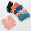 Children's Warm Knitted Full Finger Gloves for Outdoor Cycling and School