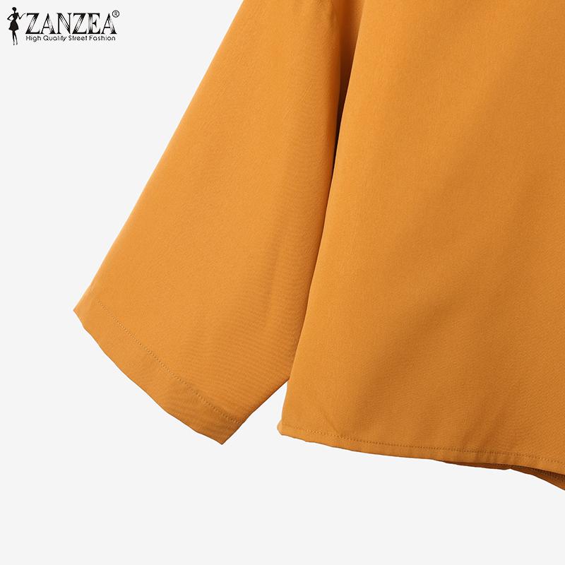 ZANZEA Women 3/4 Sleeve Blouse and Wide Leg Pants Casual Two Piece Suit Sets