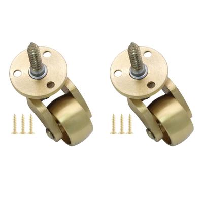 2 Pièces Roulettes en Laiton Roulettes Robustes Roue Silencieuse Tourne Designs Roulettes de Mouvement pour Meubles Installation Incluse