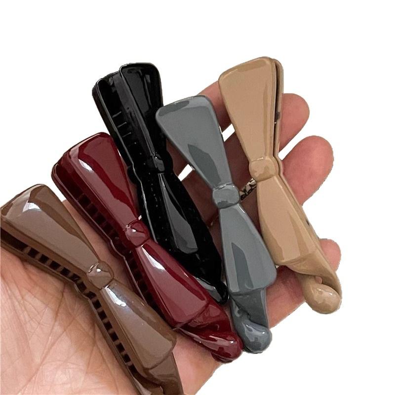 2025 High-End Morandi Bow Banana Hair Clip for Women - Elegant Ponytail Accessory