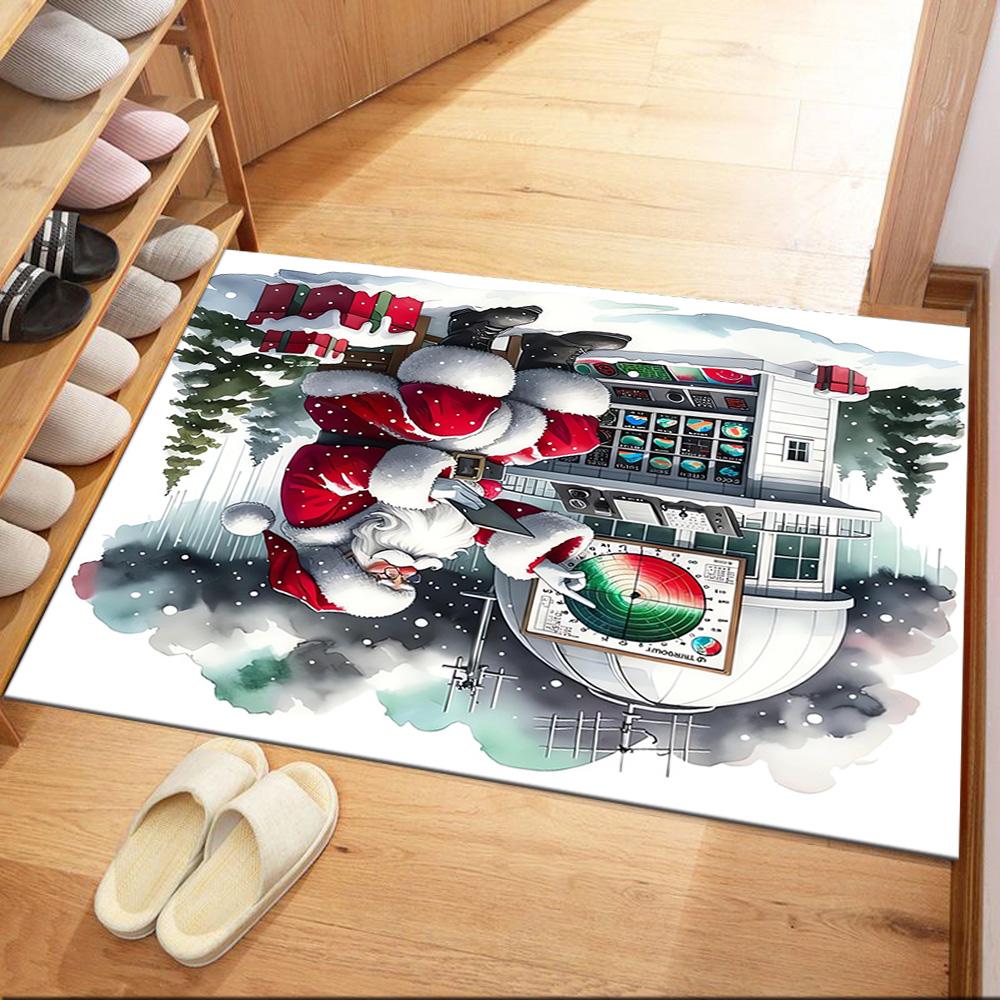 Christmas Santa Claus Delivery Floor Mats for Living Room, Bedroom and Room Decoration Are Suitable for Gifts.