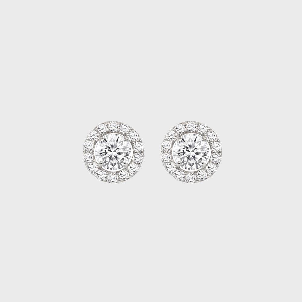 [Stonehenge] Silver Halo Earrings Sc25A17P