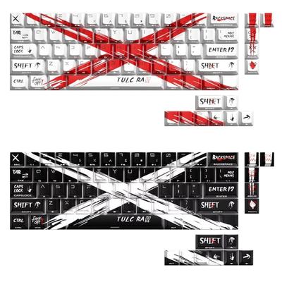 74Key Side Print Backlit Keycap Set Objection Sustained Transparents for 60 61 65 67 68 Gaming Keyboards Keycap