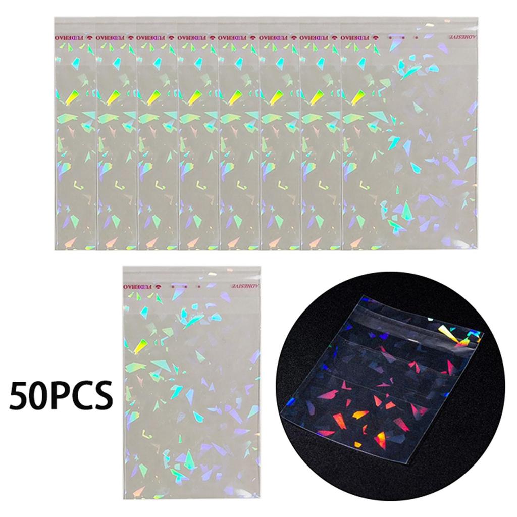 50 Pieces Transparent Holographic Trading Cards Film