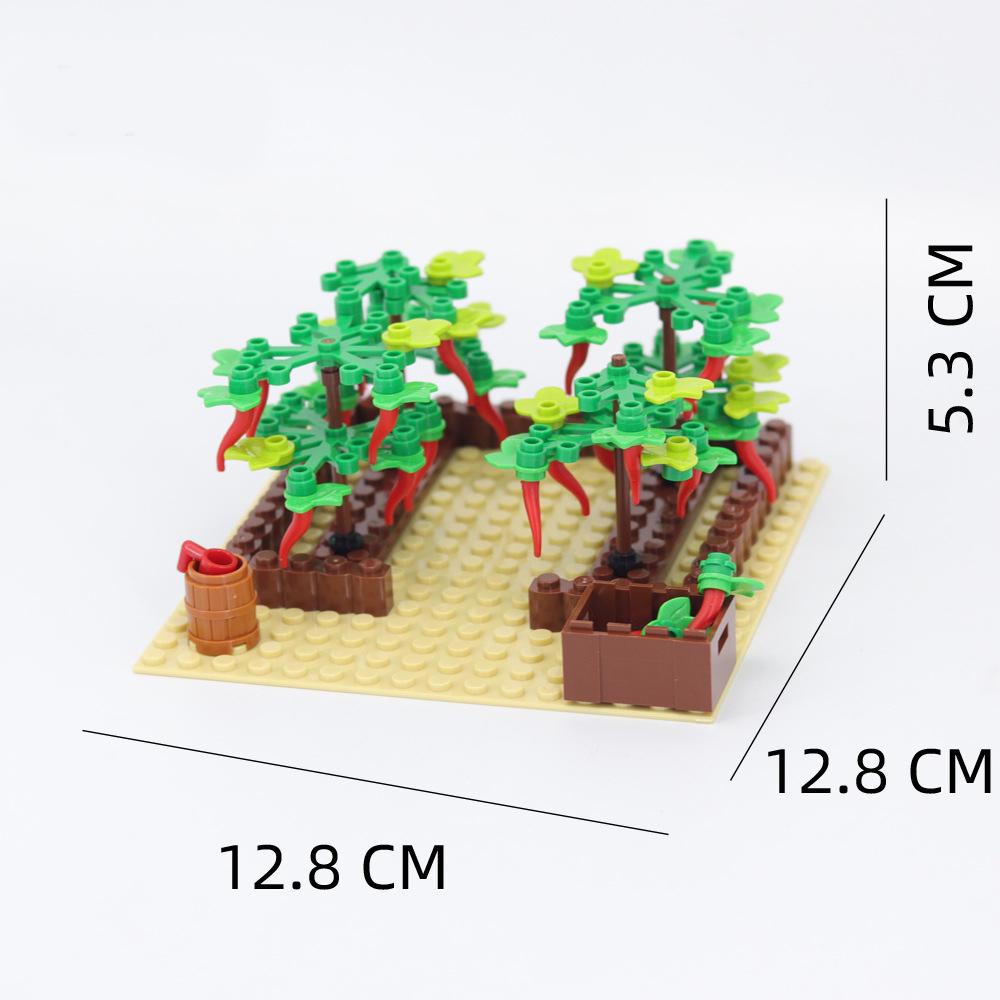 MOC Toys Assembly Farm Animals Building Blocks City Street View ChickenCoop Flowers Vegetable Garden Animal Scene Block