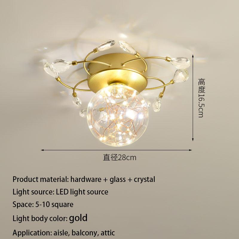 

Современный романтический свет роскошный креативный золотой черный светодиодный хрустальный потолочный светильник для внутреннего освещения прихожей чердака 3-color light