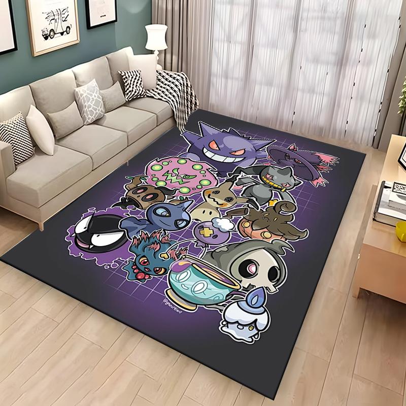 1PC Japanese Anime Pokemen Gengar Area Rug,Carpet for Home Living Room Bedroom Sofa Doormat Kitchen Decor,Non-slip Floor Mat