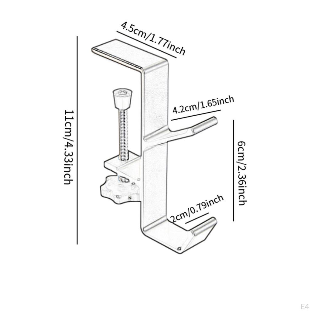 4 Pieces Desk Mount Bag Holders Clamp on Backpack Hanger Saving Space Storage Practical Adjustable