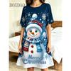 Summer Ladies Santa 3D Printed Short Sleeve Dress