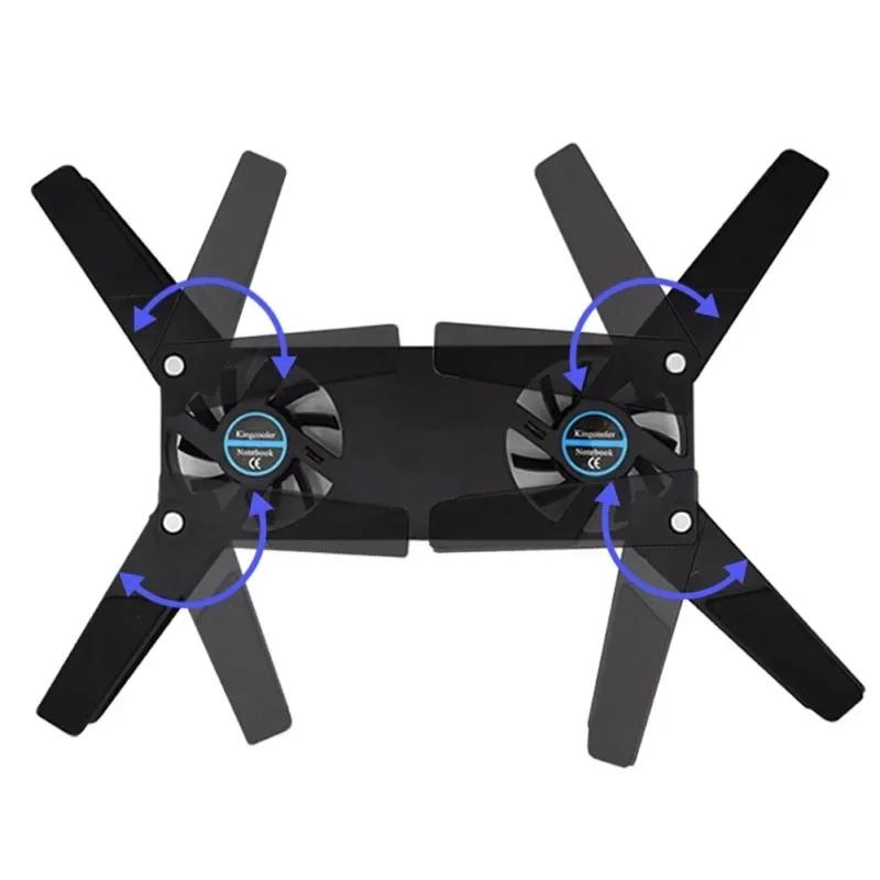 USB Powered Cooling Dock Laptop Cooling Pad Air-cooling Laptop Cooler Bracket 2 Fan for Notepad Universal 7 15" 1 Notebook Stand