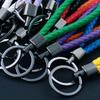 5Pcs/Pack Braided Leather Keychain Colorful Portable Keyring Organizer Leather Lanyard For Car Key Mobile Phone Strap Accessory