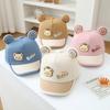 Korean Style Cartoon Bear Baby Sun Hat - Color Block Duckbill Cap for Children