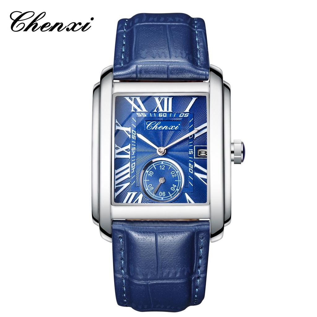 Douyin Trendy Square Quarzuhr mit Lederarmband – Marke Morning Dawn für Herren