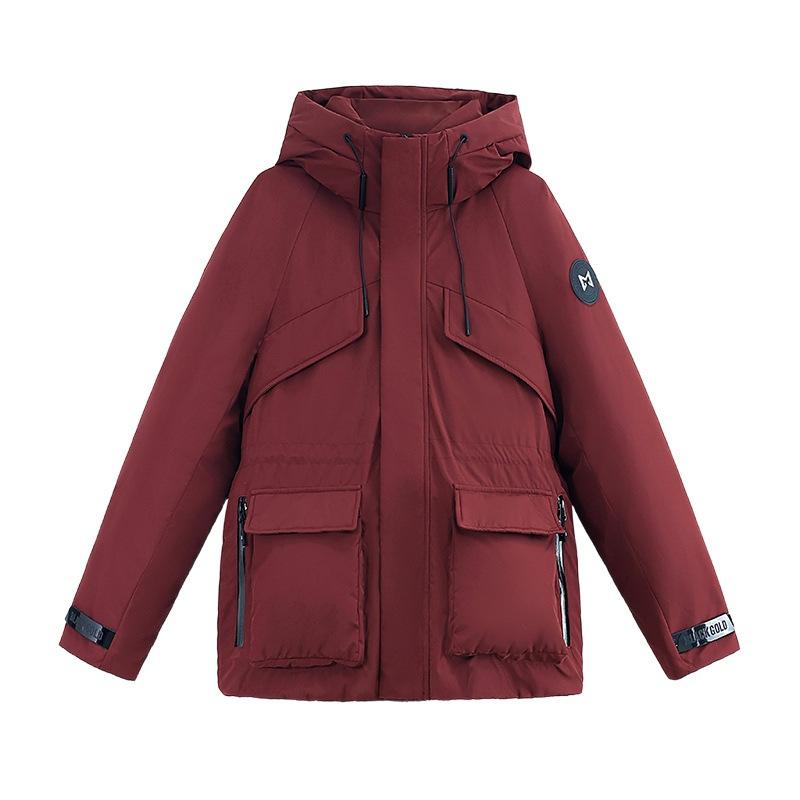 Cotton jacket padded clothes women's winter new slim-fitting waist hooded warm tooling padded jacket