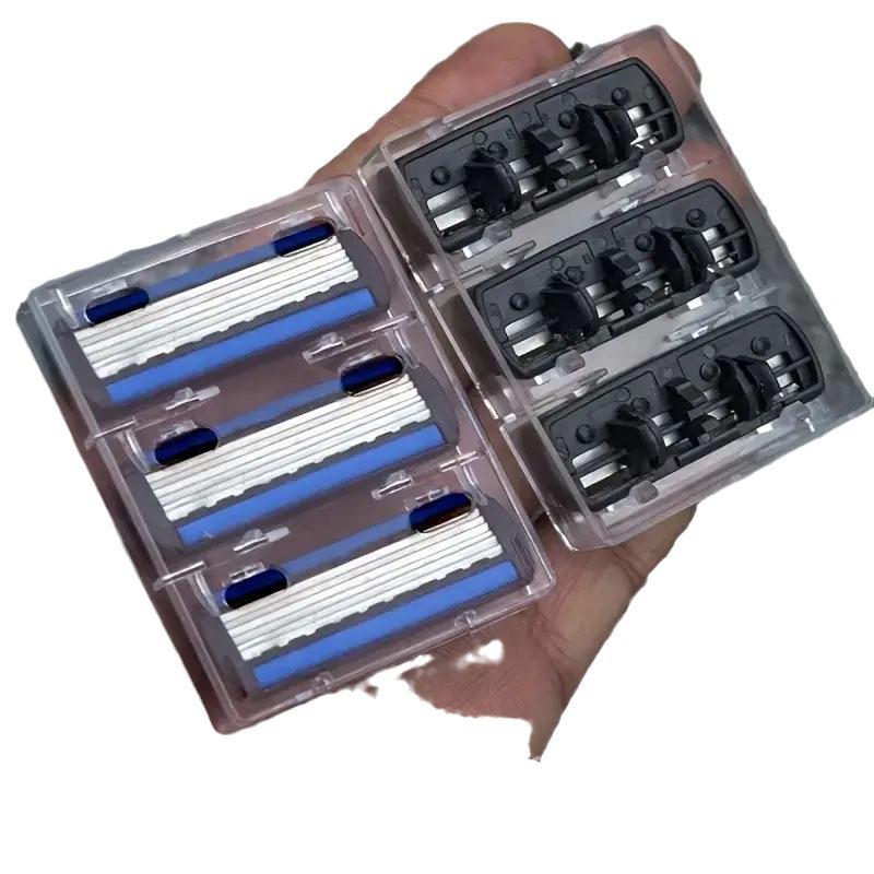 In-Stock 6-Layer Manual Men's Beard and Face Razor Blades with Chinese-Style Holder