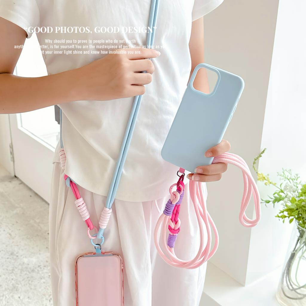 DIY Two-in-one Mobile Phone Lanyard, Crossbody Long Rope, Neck Lanyard, Finger Lanyard, Anti-loss, Enlarged Hanging Piece