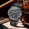 4PC Black Men's Watch Set Trendy Fashion Roman Digital Scale Dial Quartz Watch Bracelet Necklace Ring Set Perfect Gift