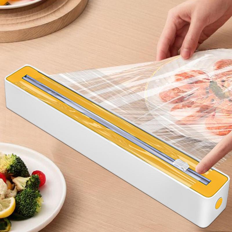 Wrap Dispenser With Cutter Aluminum Foil Storage Sturdy Food Cling Film Cutter Space-Saving Organizer For Wax PaperRestaurant