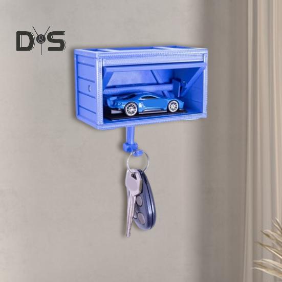 Schlüsselhalter zur Wandmontage, für die Autogarage mit zu öffnender Tür, einfache Installation, 3D-Schlüsselhalter, Aufbewahrungsregal für den Eingangsbereich