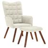 VidaXL Chaise de relaxation avec tabouret crème velours, chaise, chaise de salon, fauteuil relax, chaise longue, siège de 4016830