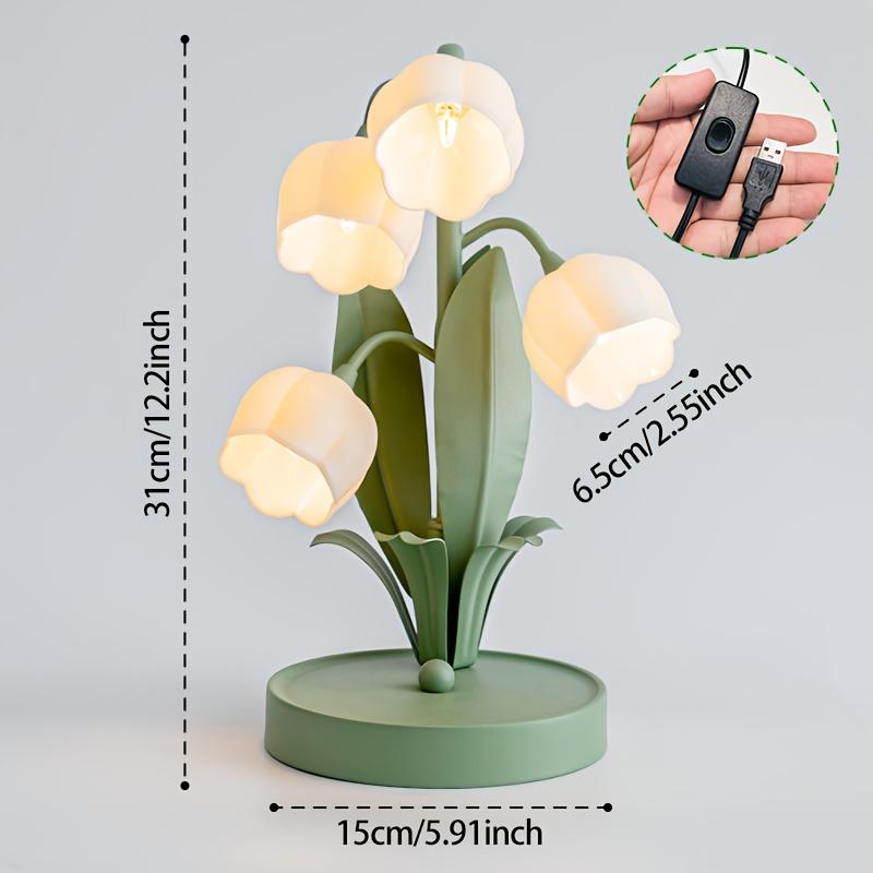 

Pink Warm Table Lamp Golden Light Luxury Table Lamp Five Bell Orchid Flower Table Lamp Creative Acrylic Flower Modelling Home Decoration зелёный