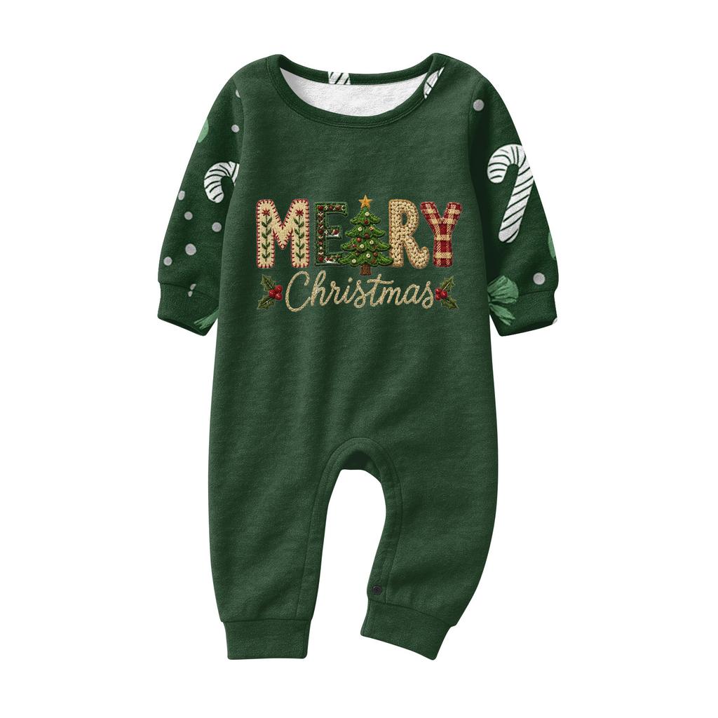 Familien-Passendes Weihnachts-Print-Pyjama-Set, Langarm-Oberteil und Lange Hose Loungewear für die Feiertage