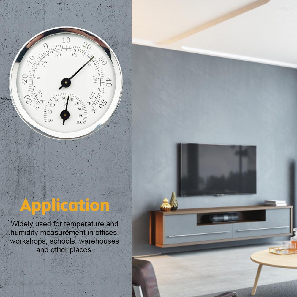 Mini Thermo-Hygrometer Analog Indoor Hygrometer Temperature and Humidity Meter Battery Free Diameter