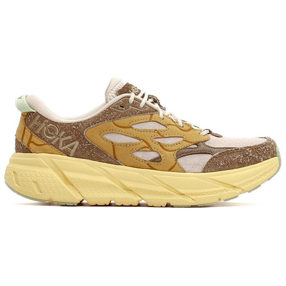 HOKA Clifton L Suede Elite Terrain System - Oat Milk Pollen Męskie Sneakersy Brązowe 1150910-OLL