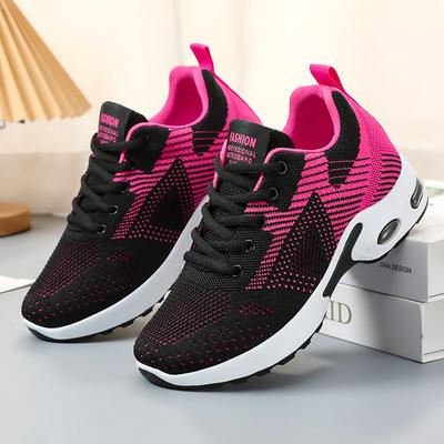 Novos tênis de corrida femininos respiráveis, tênis de verão, malha leve, almofada de ar, calçados esportivos femininos, calçados de treinamento com cadarço para áreas externas