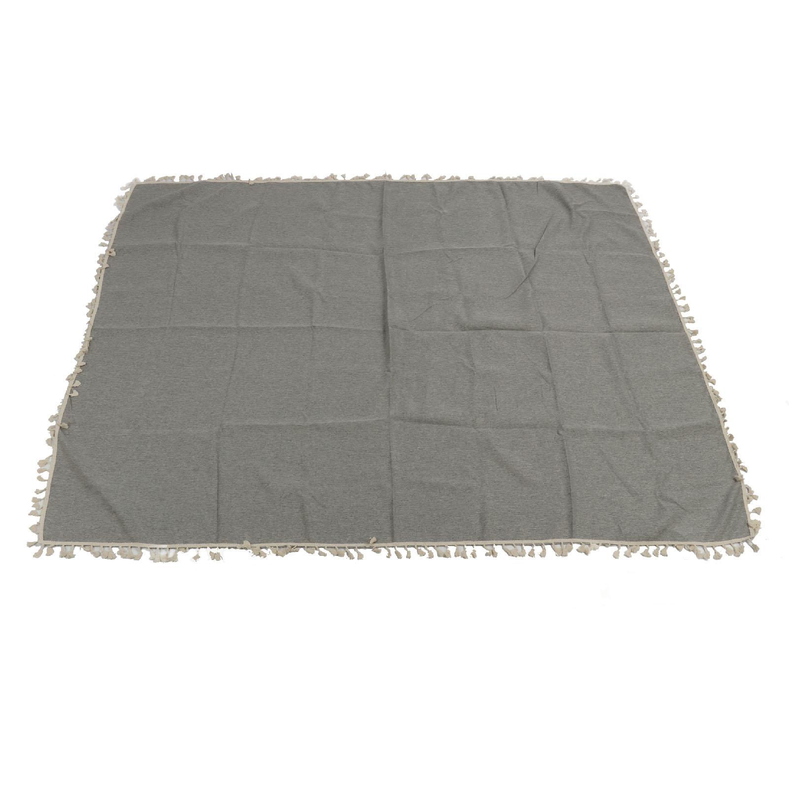 

Прямоугольная скатерть из полиэфирного волокна, декоративная скатерть с кисточками и кружевом для домашнего ресторана Light Gray