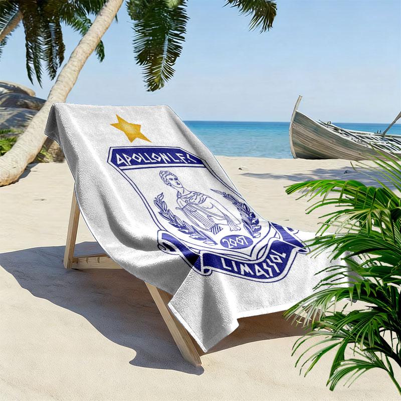 Apollon Limassol FC Print Beach Towel, Large Soft Quick Dry Towel for Beach Camping Swimming