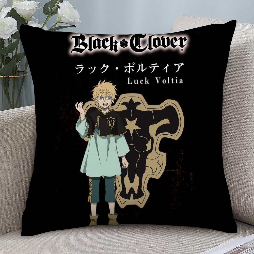 Hot Anime B-Black Clover Pillow Case Short Plush Sofa Decorative Gift Home Double-sided Printing Cushion