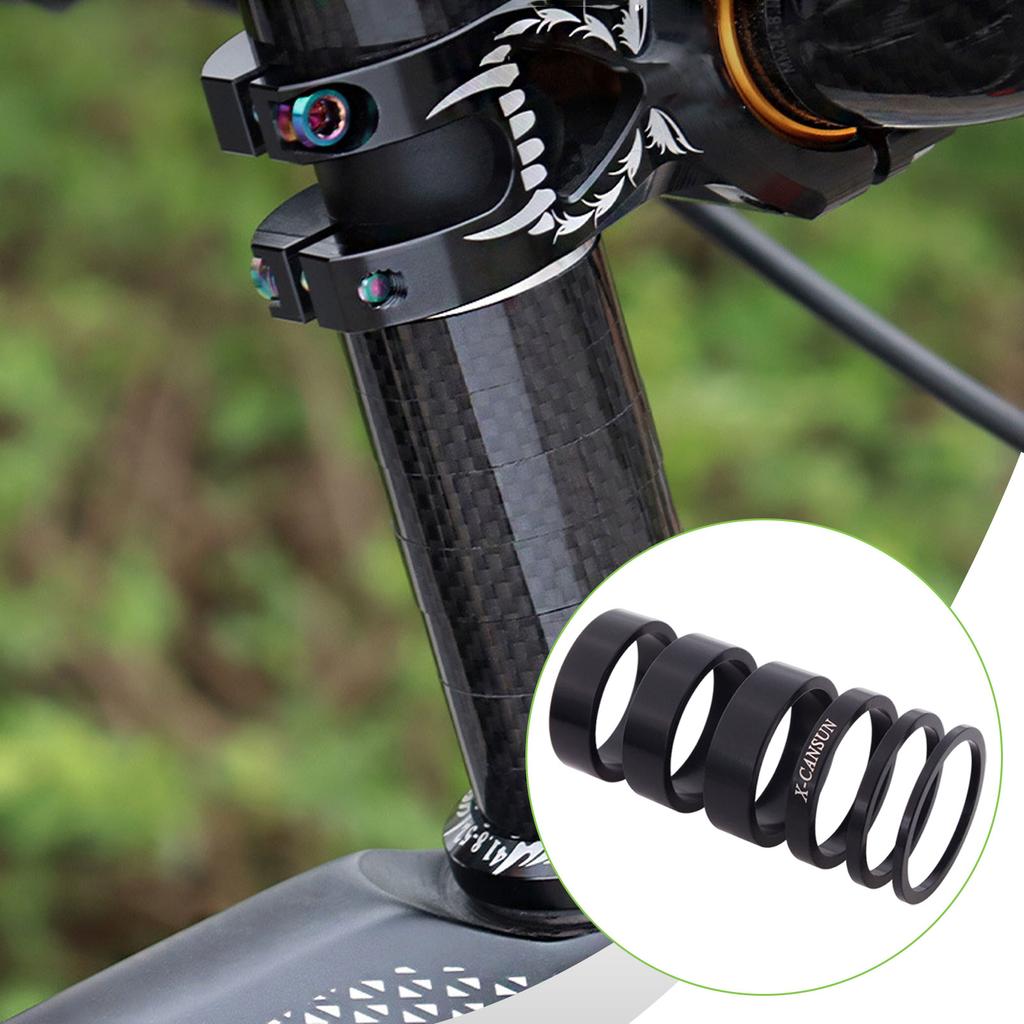 6 Pcs/Set Road Bike Headset Spacer Bike Stem Washer Repair Parts Practical Portable Headset Spacers Bicycle Accessories