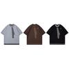 Men's Casual Short Sleeve Color Block Crew Neck T-Shirt with Embroidered Tie Design