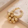 Irregular Pleated Round Ball Fringed Open Ring Niche Design Personalized Fashion Versatile Light Luxury High-end Jewelry