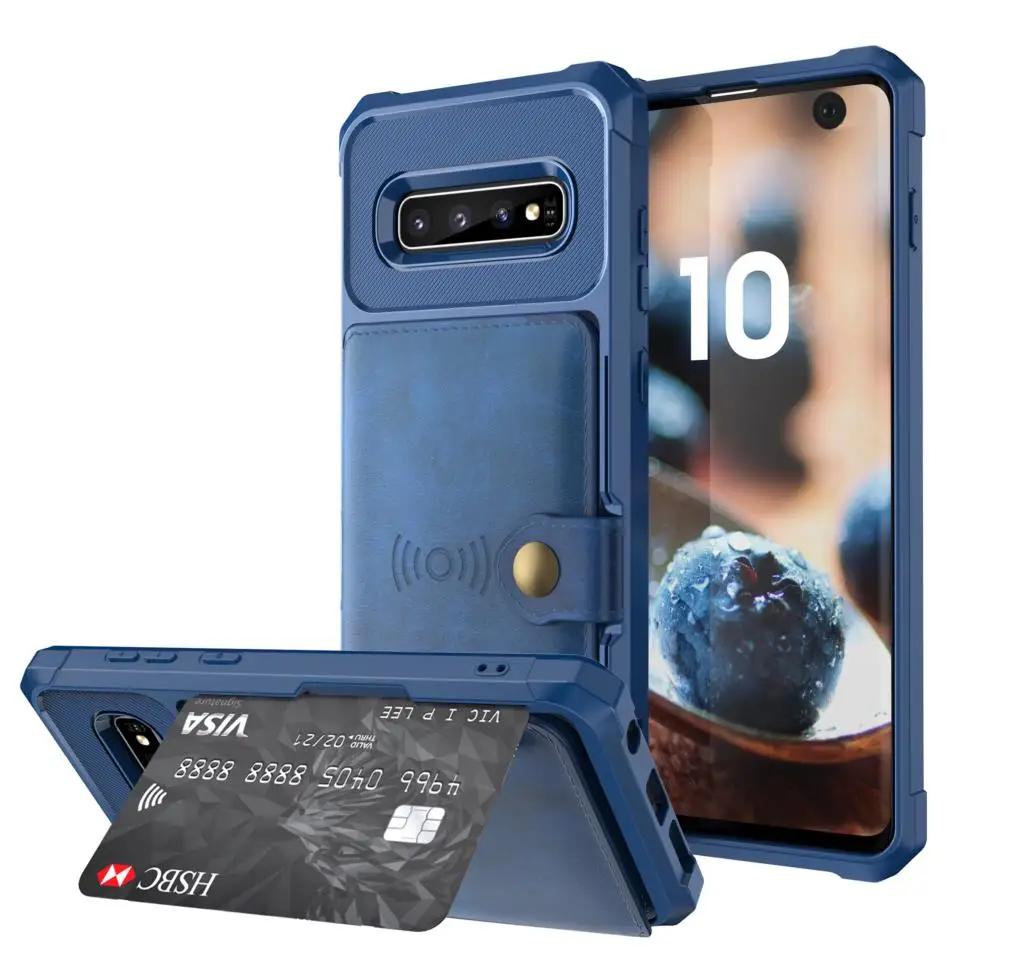 For Samsung Galaxy S20 S9 S10 Plus Note 9 Note 10 Plus Credit Card Case PU Leather Flip Wallet with Photo Holder Hard Back Cover