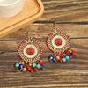 Pinkdudu Ethnic Style Rice Bead Tassel Bohemian Women Earrings Travel Accessories for Women PD2038