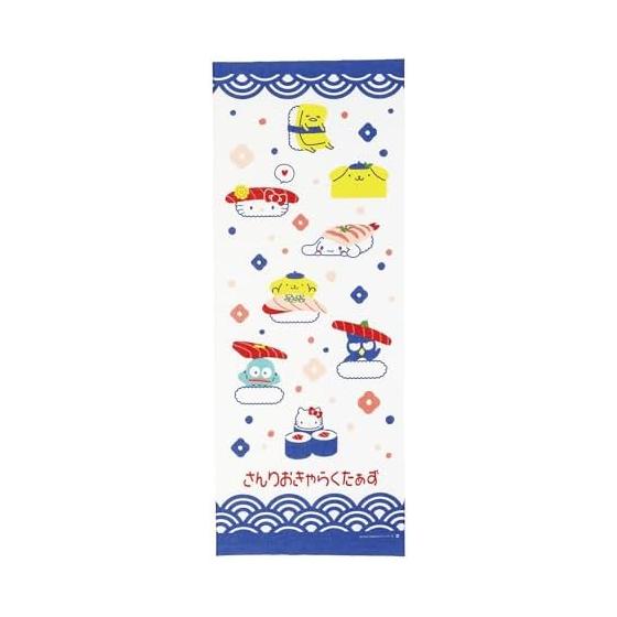 Marushin Tenugui Sanrio Characters Minna To Osushi Oka-fabric 100% Cotton Approx. 34x90cm Made In Japan