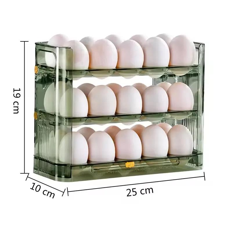 30 Grids Egg Refrigerator Storage Box Reversible Carton Home Kitchen Tray Multi-layer Rack Organizer Timing Holder Container Bin