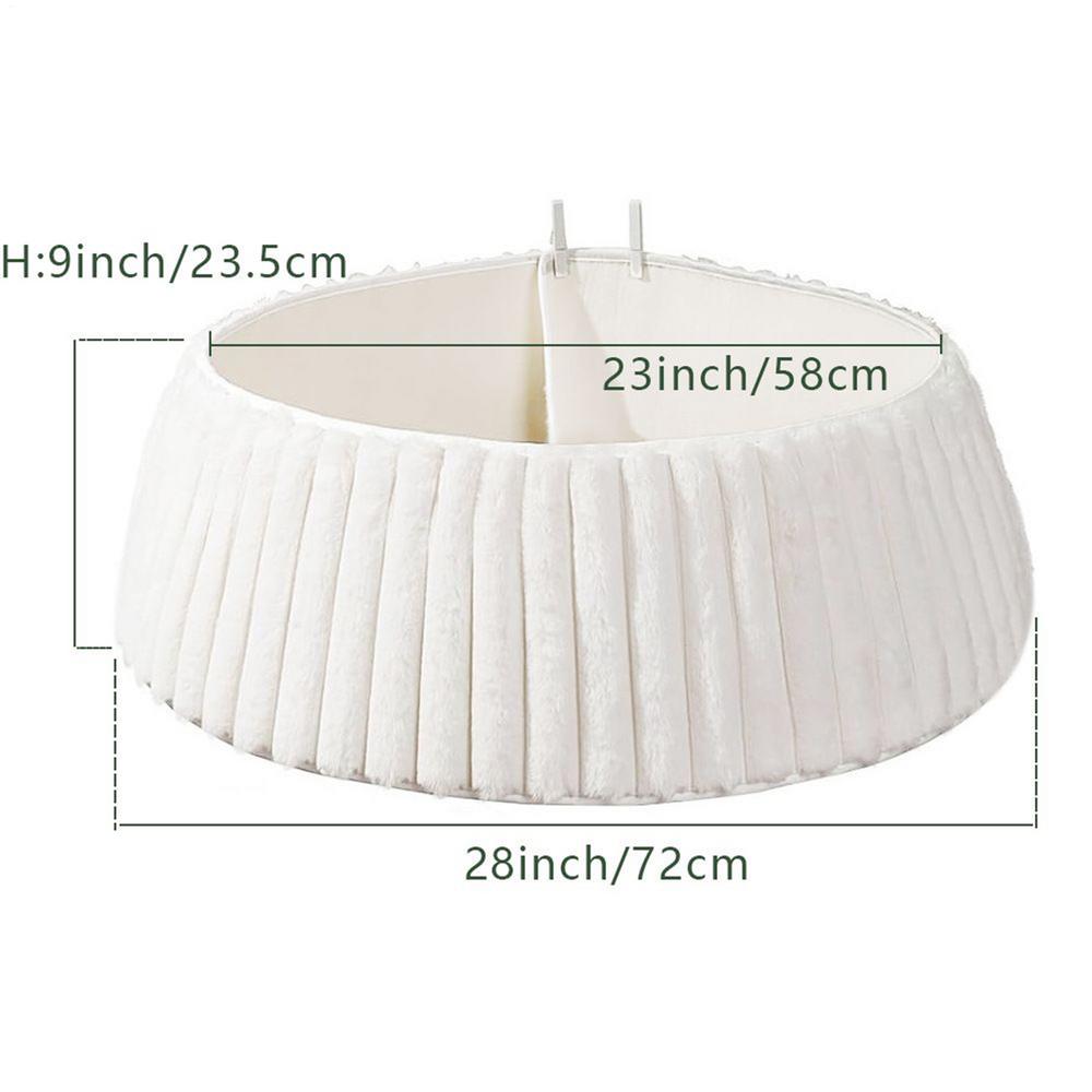 

Christmas Tree Collar Rustic White Plush Protector Bohemian Artificial Tree Collars For Outdoor Indoor Farmhouse Home Holiday белый