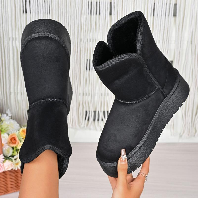 

Мода 2025 Новые зимние повседневные модные хлопковые ботинки на толстой подошве Женские роскошные ботильоны Флисовые удобные зимние ботинки 41 чёрный