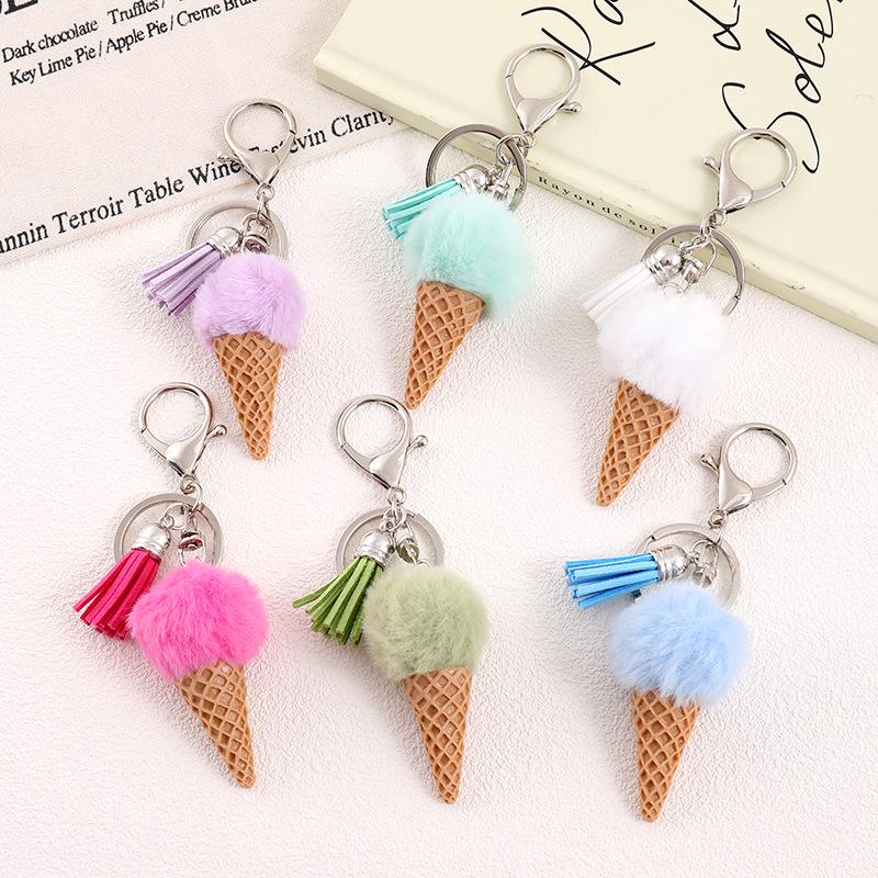 Women's Faux Mink Fur Ball Keychain with Tassel - Versatile Accessory for Bags & Phones
