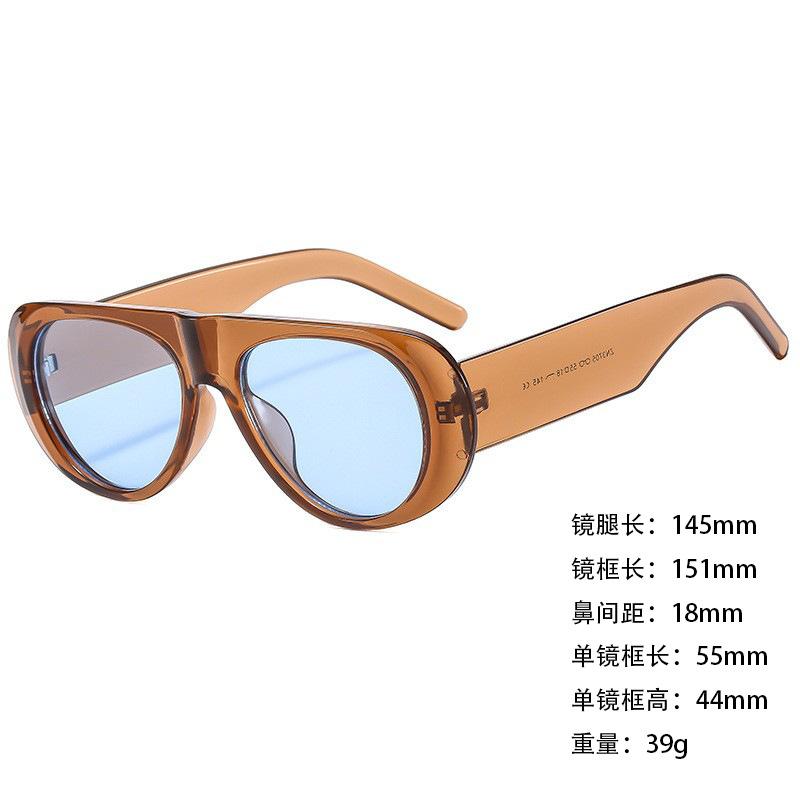 Foreign Trade Sunglasses Wide Legs Big Frame Vgo88 Men'S And Women'S Jelly Color Personalized Uv400 Sunglasses