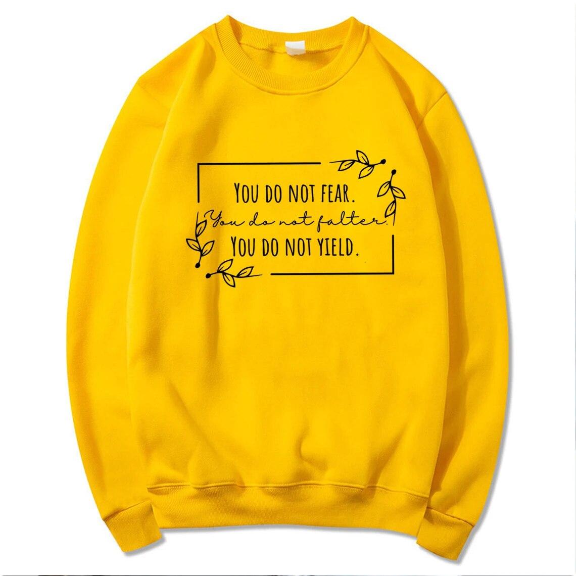 

Толстовка унисексYou Do Not Yield Толстовки Свитер Sarah J Maas Рубашки ACOTAR Футболки Throne of Glass Футболки унисекс Модные эстетические повседневные толстовки Топы 4XL