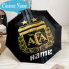 Custom Name Umbrella Argen-tina Football Crest Umbrella 8-Frame for Travel, Camping, Casual Lightweight Portable, Essential for Family Gifts